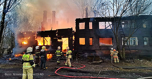 В Маймаксанском округе ночью произошёл крупный пожар: спасены 4 человека